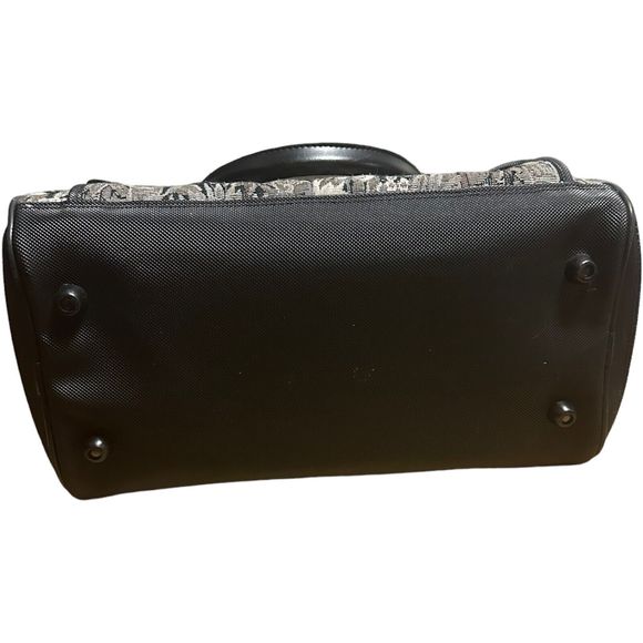 Diane Von Furstenberg DVF Grey Vintage Floral Tapestry Duffle Weekender Bag - Picture 6 of 16